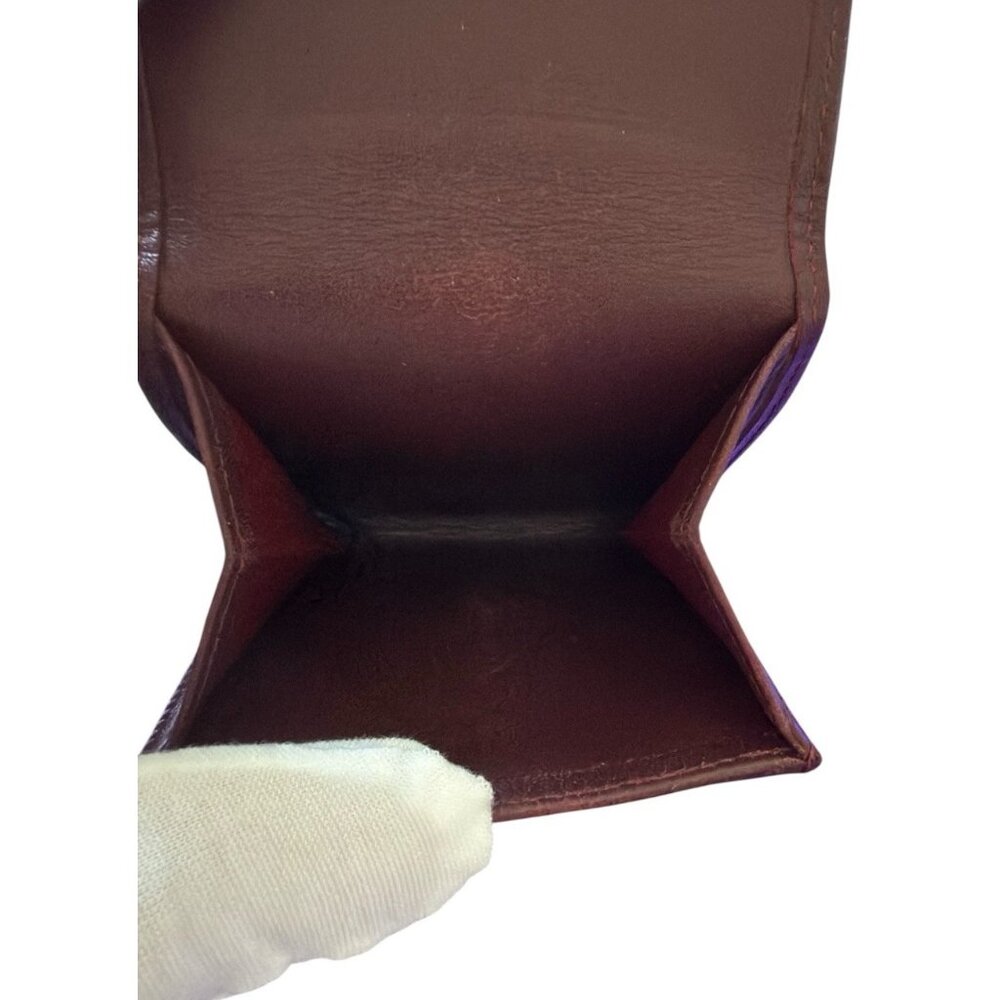 Cartier Bordeaux Burgundy Red Leather Logo Coin Wallet - Picture 8 of 11